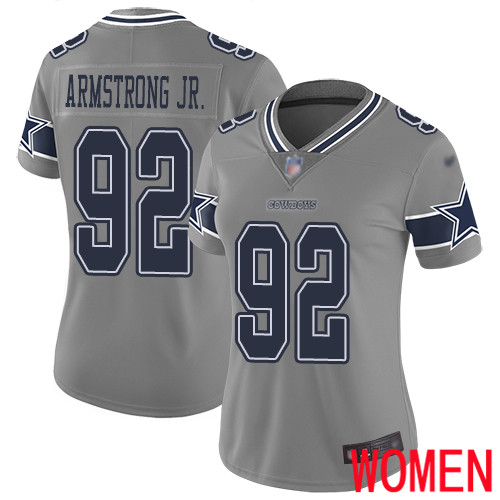 Women Dallas Cowboys Limited Gray Dorance Armstrong Jr. 92 Inverted Legend NFL Jersey